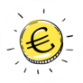 Illustrated Euro Coin Sticker