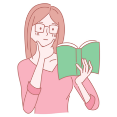 Illustrated Girl Reading Book Sticker