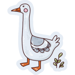 Illustrated Goose Sticker