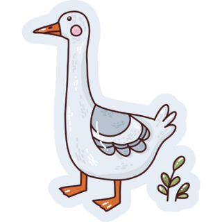 Illustrated Goose Sticker