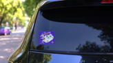 Illustrated Iceland Sticker on a Rear Car Window (New) example