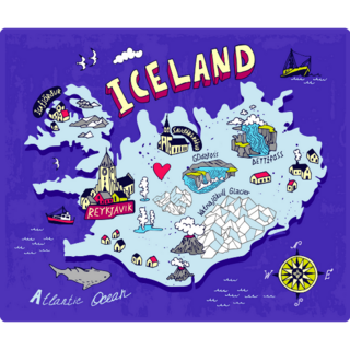 Illustrated Iceland Sticker
