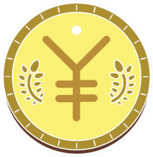 Illustrated Japanese Yen Sticker