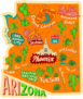 Illustrated Map Of Arizona Sticker