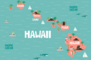 Illustrated Map Of Hawaii Sticker
