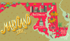 Illustrated Map Of Maryland Sticker