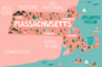 Illustrated Map Of Massachusetts Sticker