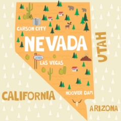 Illustrated Map Of Nevada Sticker