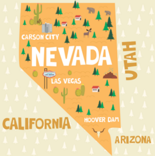 Illustrated Map Of Nevada Sticker