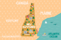 Illustrated Map Of New Hampshire Sticker