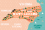 Illustrated Map Of North Carolina Sticker