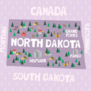 Illustrated Map Of North Dakota Sticker