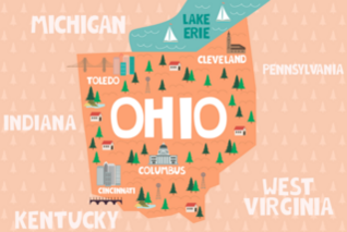Illustrated Map Of Ohio Sticker
