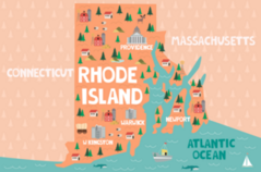 Illustrated Map Of Rhode Island Sticker