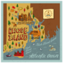 Illustrated Map Of Rhode Island Travel And Attractions Sticker