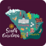 Illustrated Map Of South Carolina Sticker