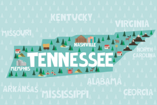 Illustrated Map Of Tennessee Sticker
