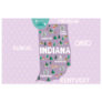Illustrated Map Of The State Of Indiana Landmarks Sticker