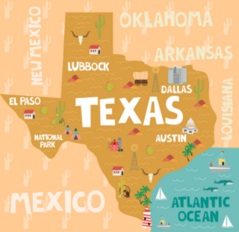 Illustrated Map Of The State Of Texas Sticker