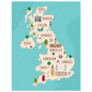 Illustrated Map Of United Kingdom Sticker