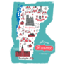 Illustrated Map Of Vermont Travel And Attractions Sticker