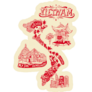 Illustrated Map Of Vietnam Landmarks Sticker