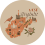 Illustrated Map Of West Virginia State, Usa Cute Illustration Sticker