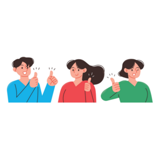 Illustrated People Thumbs Up Sticker