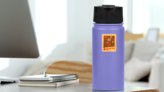 Illustrated Tourist Map Of New Mexico Sticker on a Water Bottle (New) example