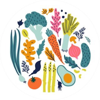 Illustrated Vegetables Sticker