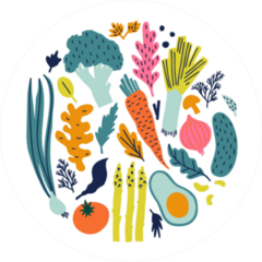 Illustrated Vegetables Sticker