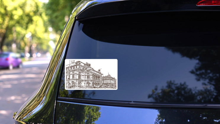 Illustrated View Of Vienna Austria’s Capital Sticker on a Rear Car Window (New) example