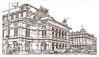 Illustrated View Of Vienna Austria’s Capital Sticker