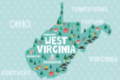 Illustrated West Virginia Map Sticker