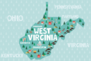 Illustrated West Virginia Map Sticker