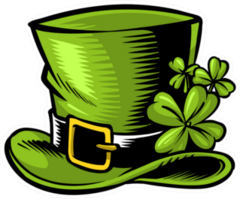 Illustrated Woodcut Leprechaun Hat Sticker