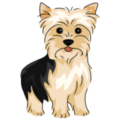 Illustrated Yorkshire Terrier Sticker