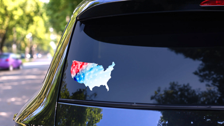 Illustration Abstract American Flag For Independence Day  on a Rear Car Window (New) example