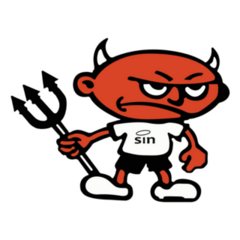 Illustration Angry Devil Cartoon Sticker