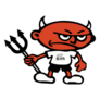 Illustration Angry Devil Cartoon Sticker