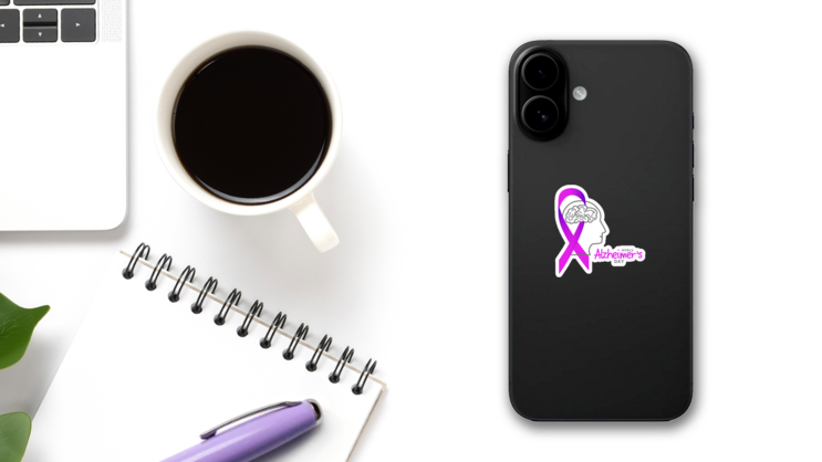 Illustration Banner Of World Alzheimer Day Sticker on a Phone (New) example