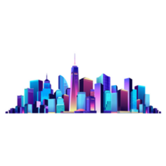Illustration Big City New York Panoramic Sticker