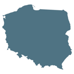 Illustration Blue Map Of Poland Sticker