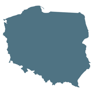Illustration Blue Map Of Poland Sticker