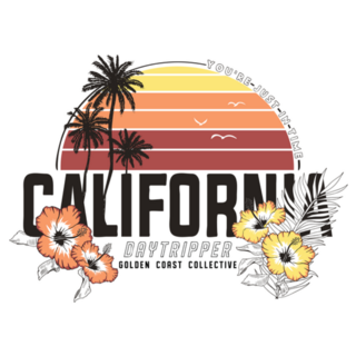 Illustration California Golden Coast Sticker