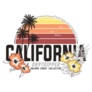 Illustration California Golden Coast Sticker