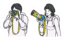 Illustration Character Male And Female Photographers Sticker
