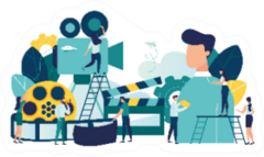 Illustration Concept Of Cinematography Photography Sticker