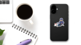 Illustration Featuring A Sledge Hockey Player Sticker on a Phone (New) example
