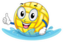 Illustration Featuring A Water Polo Ball Giving A Thumbs Up Sticker
